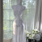 White Mermaid Spaghetti Strap Beaded Satin Chiffon Short Homecoming Dress Wedding Guest Dress SH4321