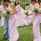 Simple Sheath Halter White Satin Open Back Evening Dress Bridesmaid Dress SH2694