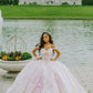 Princess Pink Ball Gown Off the Shoulder Appliques Tulle 16th Birthday Dress Prom Dress SH3842