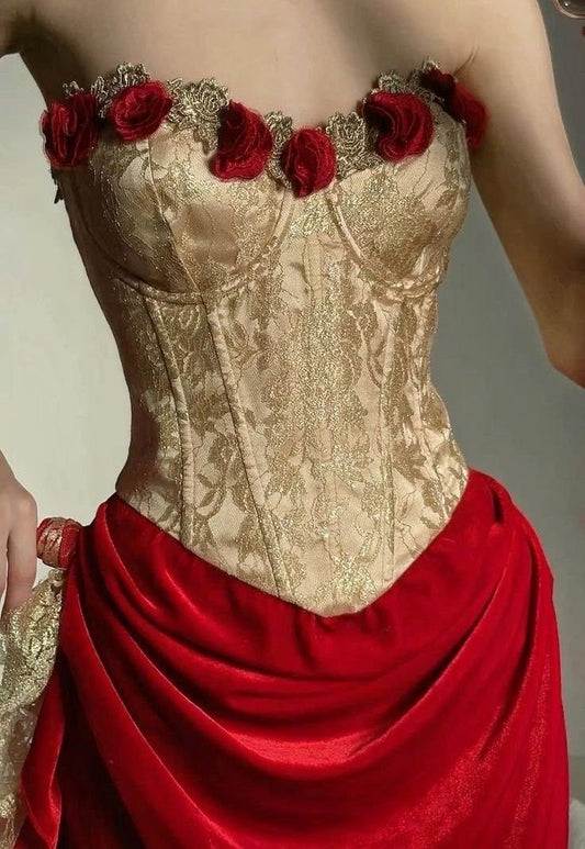 Sexy Sheath Sweetheart Neck Rose Satin Velvet Prom Dress Evening Dress SH4880