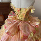 Romantic Yellow Colorful Flower Sweetheart Neck Ball Gown Layered Organza Prom Dress Birthday Dress SH3633