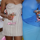 Cute Sheath Sweetheart Neck White Pearl Satin Short Homecoming Dress Birthday Dress SH1965