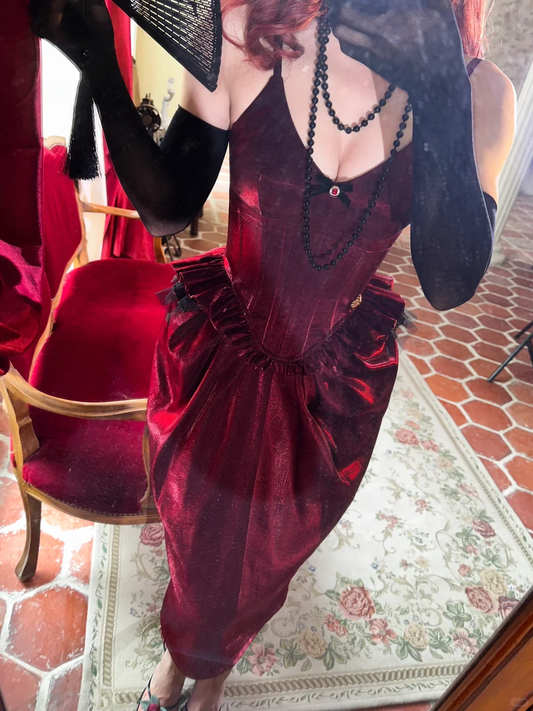 Burgundy Sheath Spaghetti Strap Velvet Tea Length Prom Dress Evening Dress SH4238