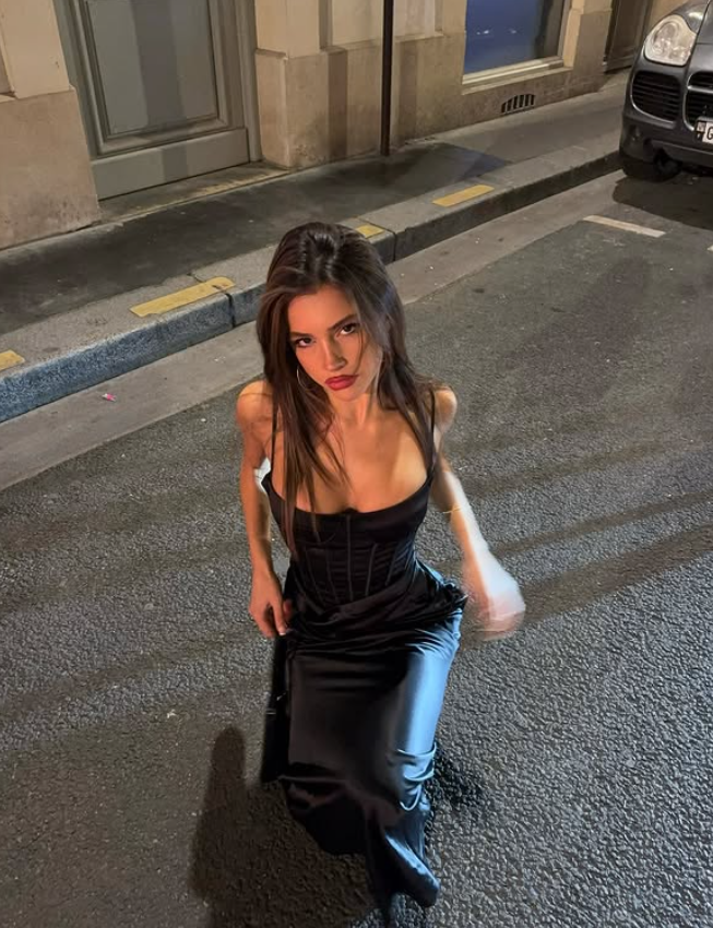 Sexy Black Mermaid Spaghetti Strap Corset Simple Satin Long Prom Dress SH5066