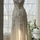 Ivory A Line Straps Beaded Chiffon Long Prom Dress Graduation Prom Dress SH2562