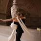 High-class Mermaid Strapless Pleated White Satin Long Train Wedding Dress SH7544