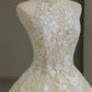 A Line Halter Lace Tulle Long Sweep Train Prom Dress Evening Dress SH1735