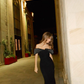 Sexy Black Mermaid Off the Shoulder Velvet Satin Long Prom Dress Formal Dress SH3873