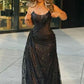 Sexy Black Lace Sequin Slit Long Prom Dress Mermaid Evening Dress SH1451