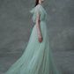 Green Ball Gown Appliques Flowy Tulle Party Dress Prom Dress Formal Gown SH4310