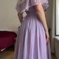 Vintage A Line Off the Shoulder Lilac Tulle Prom Dress Evening Dress Date Dress SH5633