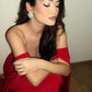 Sexy Sheath Strapless Red Satin Long Prom Dress Evening Dress SH7192