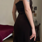 Vintage Sheath Spaghetti Strap Brown Velvet Prom Dress Evening Dress SH6075