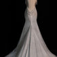 Elegant White Mermaid Spaghetti Straps Sequin Tulle Open Back Long Party Dress Date Dress SH3688