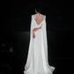 Elegant Mermaid Long Sleeve Beaded Satin Wedding Dress SH5866