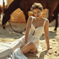 Elegant A Line Spaghetti Strap White Tulle Prom Dress Wedding Dress with Slit SH4660