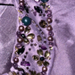 Vintage Mermaid Spaghetti Strap Purple Sequin Beaded Satin Long Sweep Party Dress Evening Dress SH3062