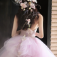 Gentle A Line Strapless Rhinestone Purple Tulle Party Dress Evening Dress SH3216