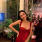 Romantic Burgundy A Line Straps Satin Prom Dress Evening Dress SH4096