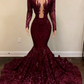 black girl prom dresses mermaid long prom Dress SA1525