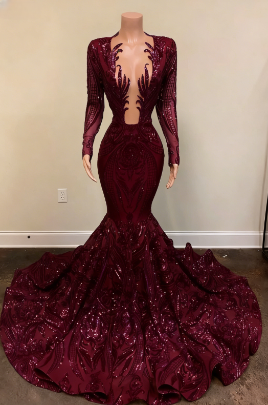 black girl prom dresses mermaid long prom Dress SA1525