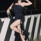 Sexy Strapless Black Prom Evening Dress SH608