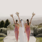 Gentle Sheath One Shoulder Pink Satin Long Bridesmaid Dress Evening Dress SH3200