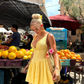 Cute Yellow A Line V Neck Satin Cocktail Dress Homecoming Dress SH6152