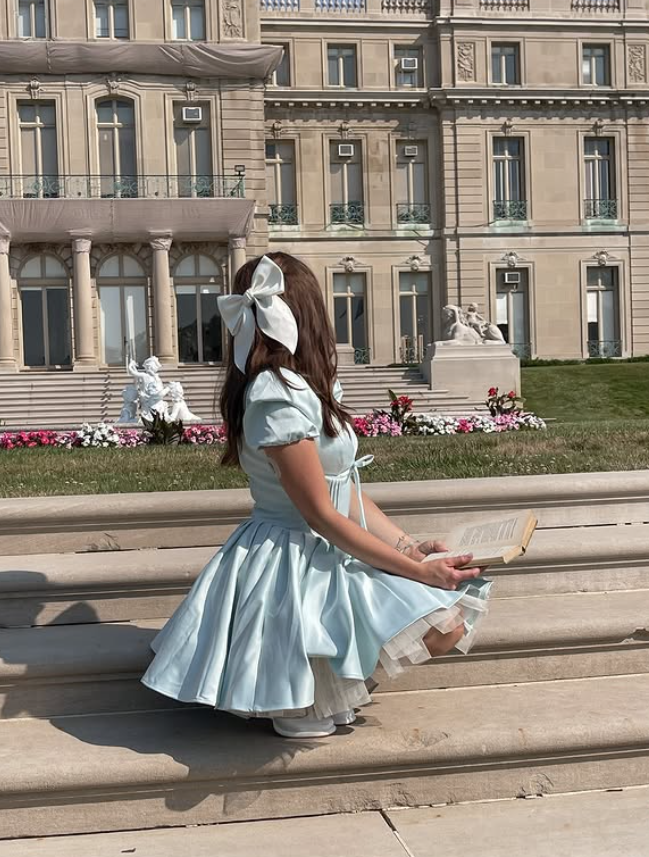 Cute Baby Blue A Line Puff Satin Short Homecoming Dress Outfits SH4862