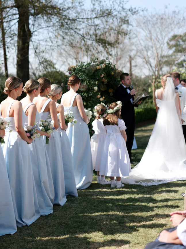 Elegant Baby Blue A Line Spaghetti Strap Satin Long Bridesmaid Dress SH6303