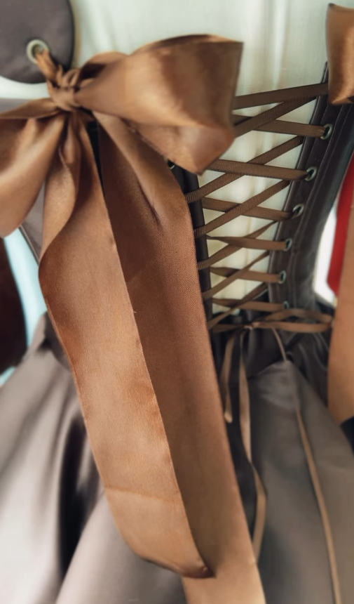 Brown A Line Straps Satin Short Homecoming Dress Outfits SH4834