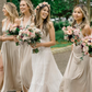 Pretty A Line Spaghetti Strap White Lace Tulle Long Prom Dress Wedding Dress SH4706
