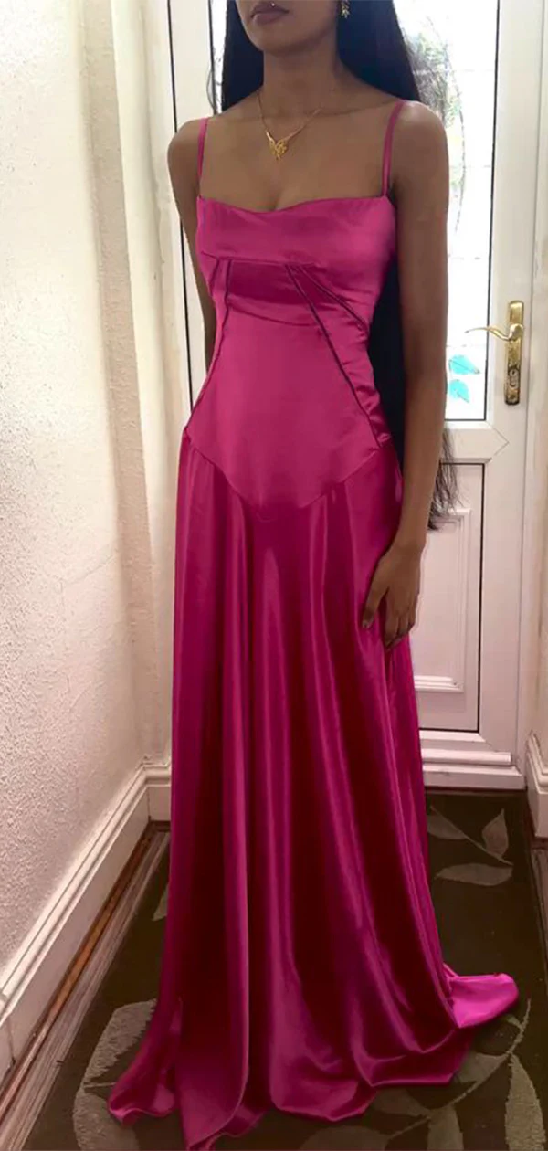 Spaghetti Strapless A-Line Popular Long Evening Dress Formal Prom Dress SH1486