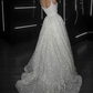 Shiny Spaghetti Straps Tulle Sequins Long Prom Dress Evening Dress Wedding Dress  SH1483