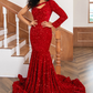 Black Girl Prom Dresses One Shoulder Mermaid Red Prom Dresses | Cheap Sequins Evening Gowns Q0140