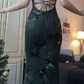 Green Mermaid Backless Prom Dress Evening Gown SH1222