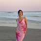 Pink Lily Sheath Straps Chiffon Long Prom Dress Vacation Dress SH6258