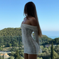White Sexy Sheath Long Sleeve Lace Prom Dress Homecoming Dress SH7593
