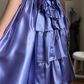 Vintage Purple A Line Off the Shoulder Satin Prom Dress Evening Dress Date Dress SH5637