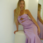 Sweet Strapless Satin A Line Prom Dress Long Party Evening Dress SH1562