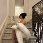 Dazzling White Sheath Sweetheart Neck Satin Sequin Short Prom Dress Homecoming Dress SH6386