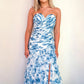 Gorgeous Mermaid Sweetheart Blue Long Party Dress with Ruffles SH8320