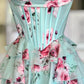 Pretty A Line Sweetheart Mint Green Corset Prom Dress with Appliques Ruffles SH7783