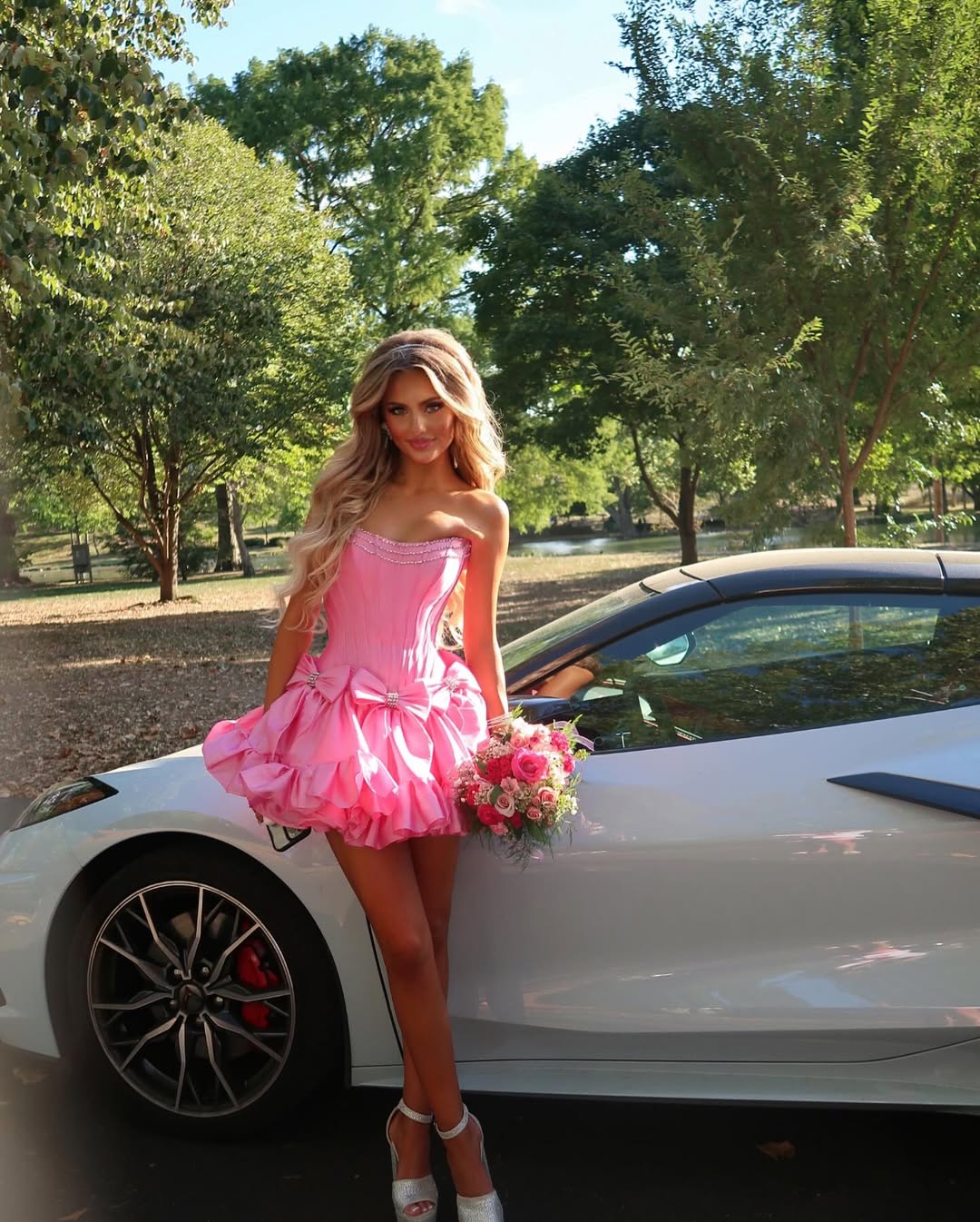 Cute A Line Strapless Hot Pink Short Homecoming Dress with Beading SH7540