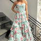 Pretty A Line Sweetheart Mint Green Corset Prom Dress with Appliques Ruffles SH7783