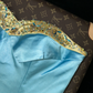 Retro Mermaid Sweetheart Neck Beaded Yellow Blue Satin Prom Dress Evening Dress SH3178