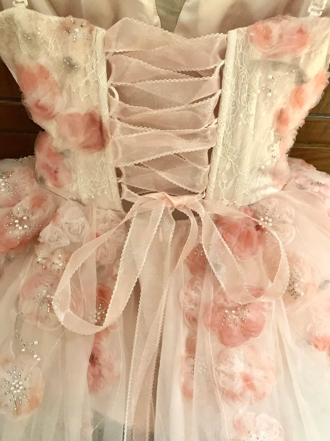 Pink Floral A Line Strapless Tulle Short Prom Dress Homecoming Dress SH7186