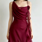 Burgundy A Line Spaghetti Strap Floral Chiffon Short Party Dress Homecoming Dress Outfits SH3601