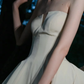 Vintage Simple Ball Gown Sweetheart Neck White Satin Wedding Dress SH5000