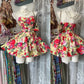 Vintage Ball Gown Sweetheart Floral Satin Short Cocktail Homecoming Dresses Ideas Hoco Outfits SH6415